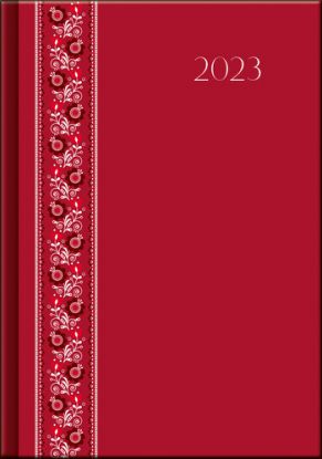 Denný diár A5 – PRINT Folk červený 2023