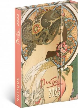 Týždenný magnetický diár Alfons Mucha 2023, 11 × 16 cm