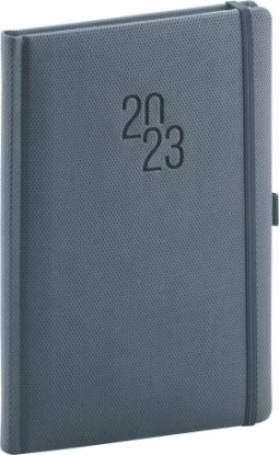 Týždenný diár Diamante 2023, šedý, 15 × 21 cm