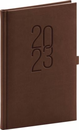 Týždenný diár Vivella Classic 2023, hnedý, 15 × 21 cm