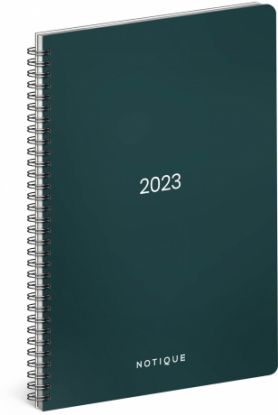 Týždenný špirálový diár A5 Emerald 2023, 14,8 × 21 cm