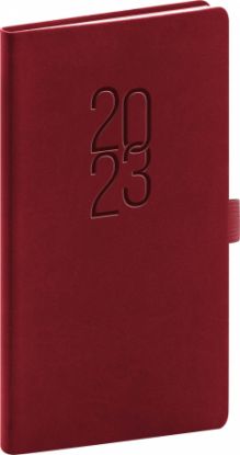 Vreckový diár Vivella Classic 2023, vínový, 9 × 15,5 cm