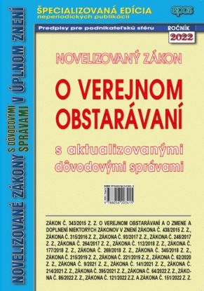 Novelizovaný zákon o verejnom obstarávaní 12/2022