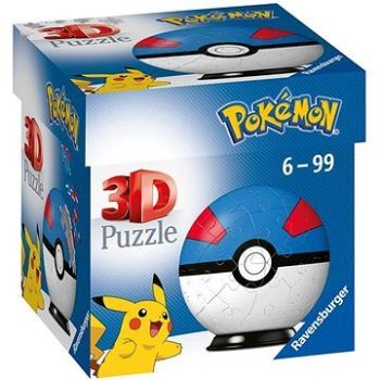 Puzzle-Ball Pokémon: Poké Ball modro-červený 54 Ravensburger