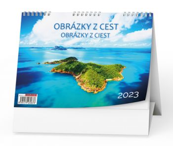 Stolový kalendár Obrázky z ciest 2023, 21 x 15 cm