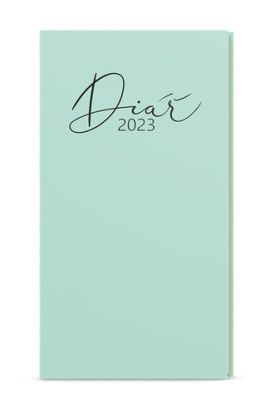 Týždenný diár Jakub 2023 Pastelo vreckový, zelená, 75 x 150 mm