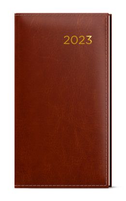 Týždenný diár Jakub 2023 Premier vreckový, hnedá, 75 x 150 mm