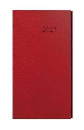 Týždenný diár Jakub 2023 Vivella vreckový, bordó, 75 x 150 mm
