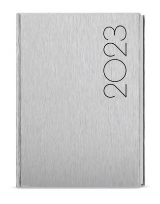 Týždenný diár Oskar 2023 ForMen A5 Silver, 143 x 205 mm