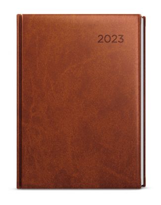 Týždenný diár Oskar 2023 Vivella A5 hnedá, 143 x 205 mm