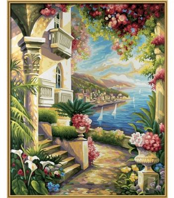 Maľovanie podľa čísel Dom s výhľadom na more (40x50 cm) Schipper