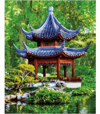 Maľovanie podľa čísel Pagoda v japonskej záhrade (40x50 cm) Schipper