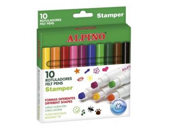 Alpino Balenie 10 farebných fixiek Stamper