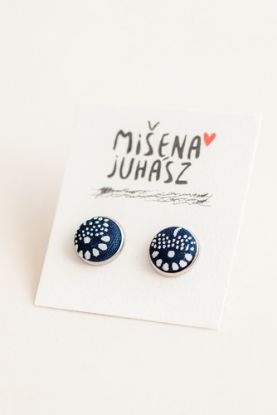 Modrotlačové náušnice Nezábudka Mišena