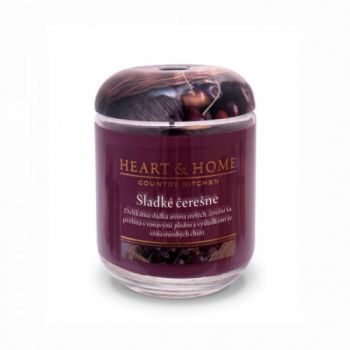 Stredná sviečka Heart & Home Sladké čerešne, 270g