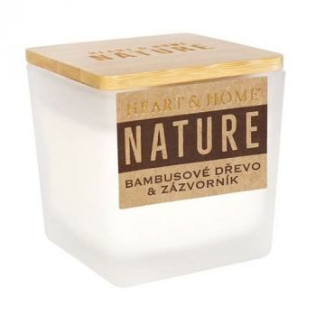 Sviečka NATURE Bambusové drevo & zázvorník, 80g