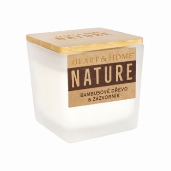 Sviečka NATURE Bambusové drevo & zázvorník, 90g