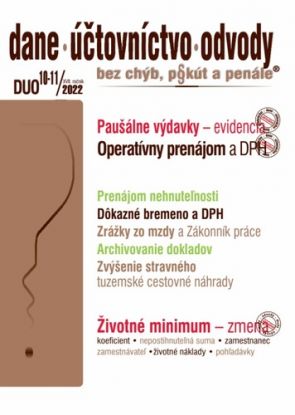 Dane účtovníctvo odvody 10-11 2022 - Paušálne výdavky – evidencia