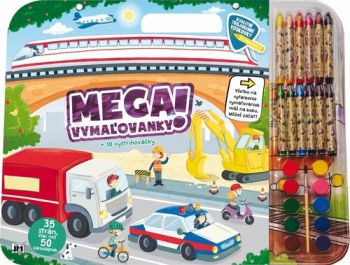 Mega vymaľovankový set: Doprava