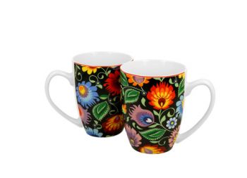 Sada dvoch klasických porcelánových hrnčekov Ethnic 350 ml
