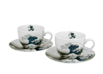 Sada dvoch šálok s podšálkou K. Hokusai - The Great Wave 280 ml