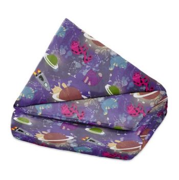 Záťažová prikrývka pre deti Balance, 90x120 cm, bavlnená obliečka Space Cats, 3kg