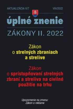Zákony 2022 II aktualizácia II 7 - Strelné zbrane a strelivo