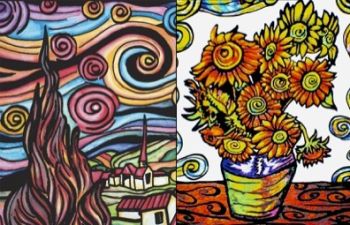 Colorvelvet zamatový zápisník A5 Van Gogh