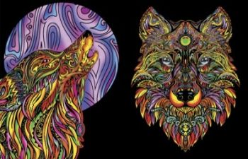 Colorvelvet zamatový zápisník A5 Vlk