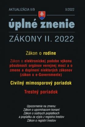 Zákony 2022 II aktualizácia II 9 - e-Government a Civilný mimosporový poriadok