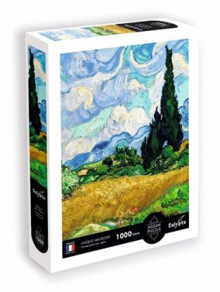 Puzzle Pšeničné pole s cyprusmi 1000 (Champ de blé avec cypr?s - Vincent Van Gogh)