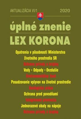 Aktualizácia VI/1 2020 – LEX-KORONA – životné prostredie, voda a ovzdušie, odpady a obaly