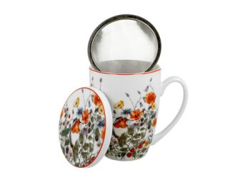 Porcelánový hrnček so sitkom a krytom Wild Bird - Divý vták 380 ml