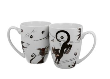 Sada dvoch klasických porcelánových hrnčekov Charming Cats - Roztomilé mačky 380 ml