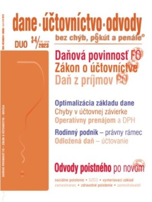 Dane účtovníctvo odvody 3-4 2023 - Daňová povinnosť fyzickej osoby