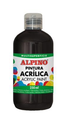Alpino Fľaša akrylovej farby do školy čierna 250 ml