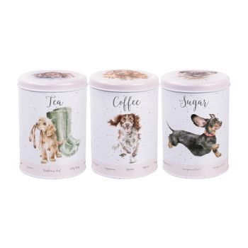 Sada plechových dóz káva, cukor, čaj "A Dog's Life" Wrendale Designs (3 ks) – psí svet