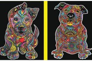 Colorvelvet zamatový zápisník A5 Psy