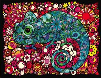 Colorvelvet zamatový obrázok Chameleón veľký