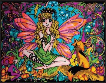 Colorvelvet zamatový obrázok Manga víla veľký