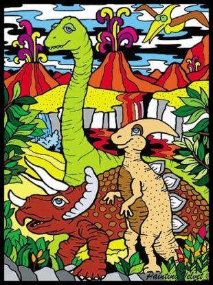 Colorvelvet zamatový obrázok Dinosaury A4