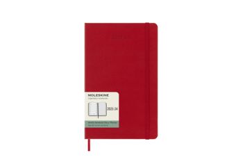Diár MOLESKINE 18m 2023-2024 týždenný tvrdý červený L