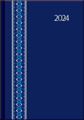 Denný diár PRINT Folk modrý 2024