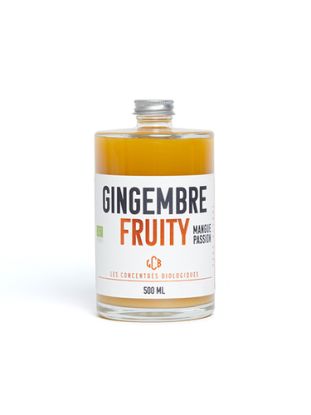 Organický osviežujúci zázvorový nápoj bez alkoholu, mango-marakuja