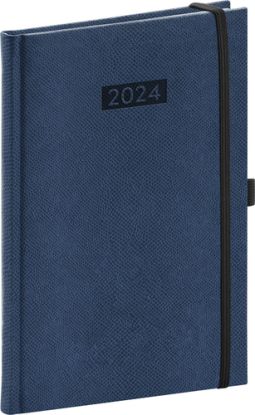 Týždenný diár Diario 2024, tmavomodrý, 15 × 21 cm