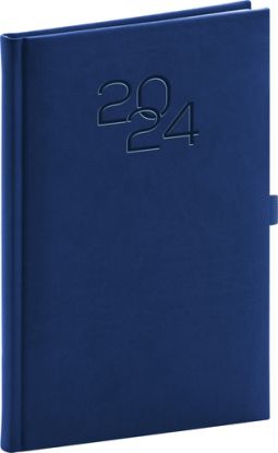 Týždenný diár Vivella Classic 2024, modrý, 15 × 21 cm