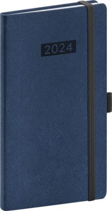 Vreckový diár Diario 2024, tmavomodrý, 9 × 15,5 cm