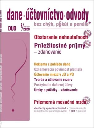 Dane účtovníctvo odvody 8 2023 - Zdaňovanie príležitostných príjmov