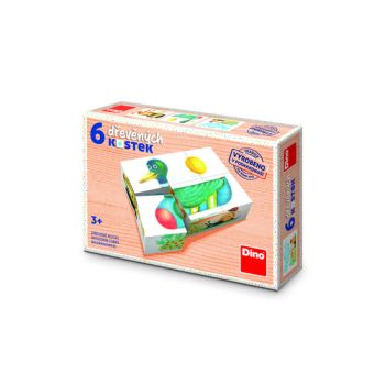 Drevené kocky Kačka 6 Dino