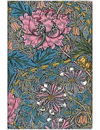 Diár 2024 Morris Pink Honeysuckle Mini DAY Paperblanks